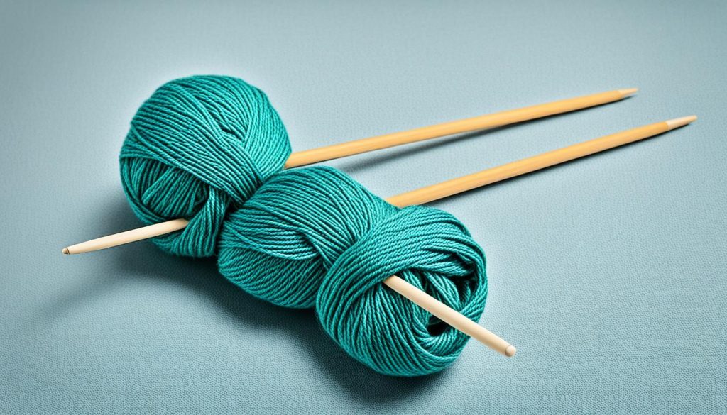Cast on knitting needles