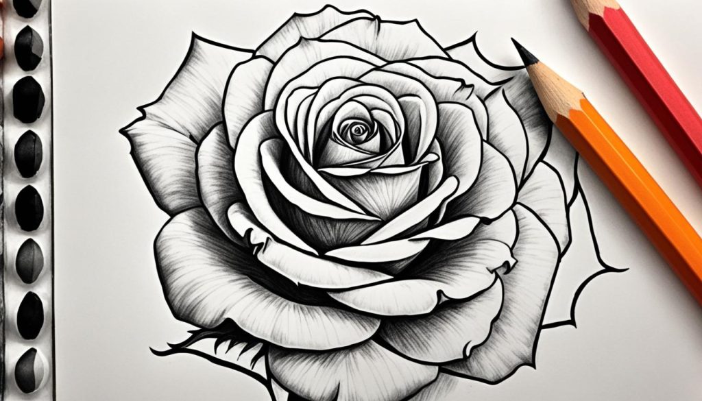 How to draw a rose with pencil