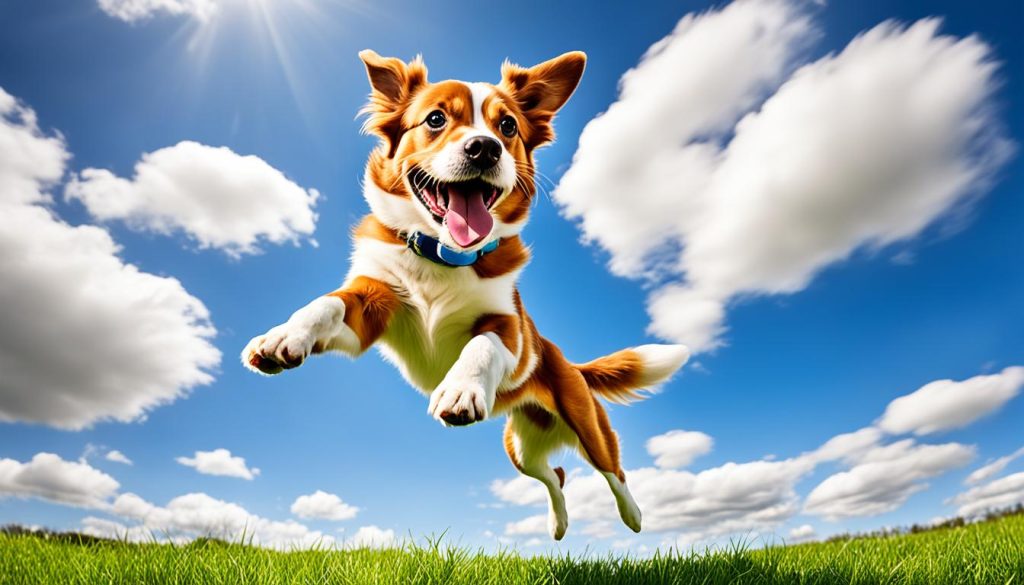 cartoon dog jumping
