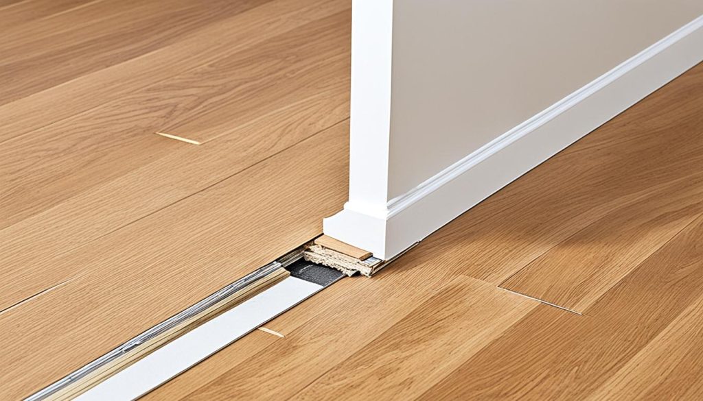 Fitting laminate flooring around a door frame