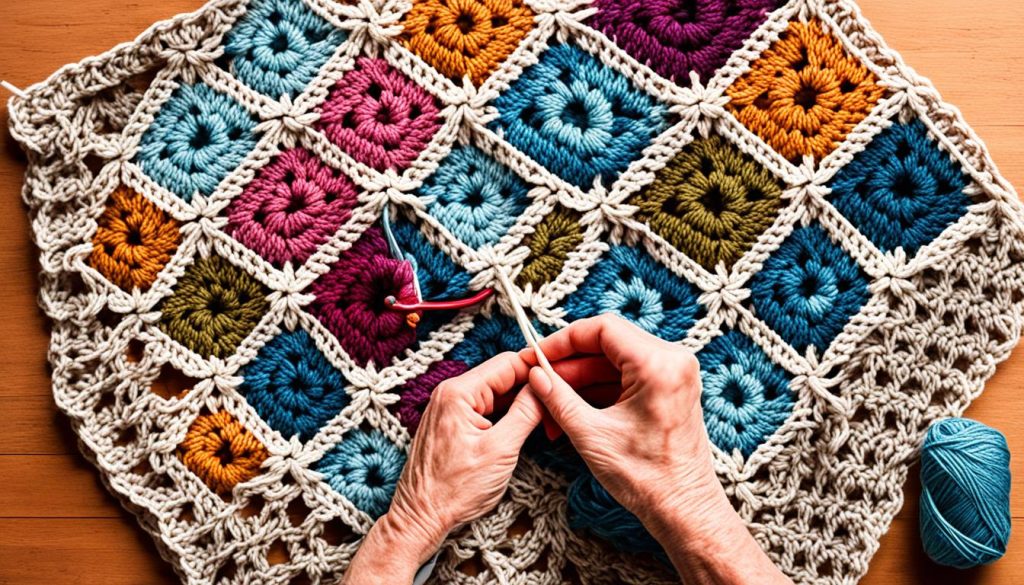 changing yarn colors in a granny square