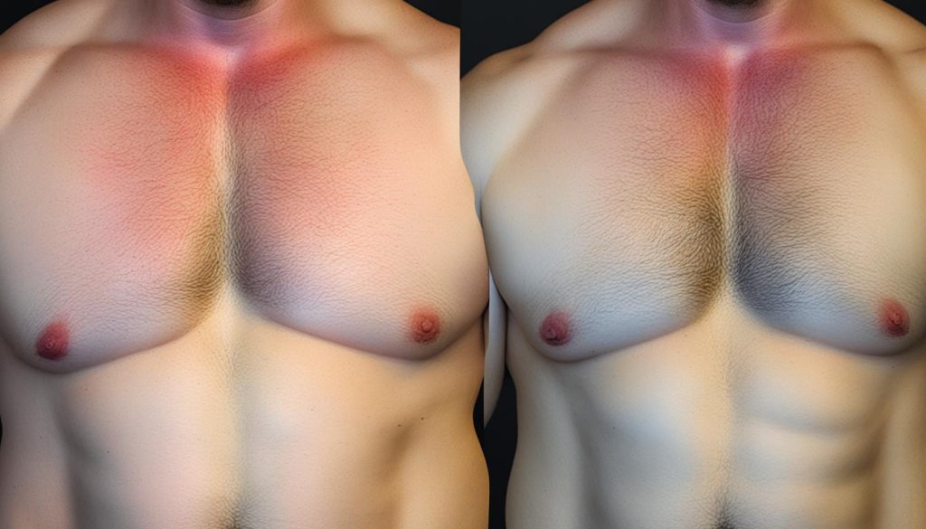 chest fat in males and females