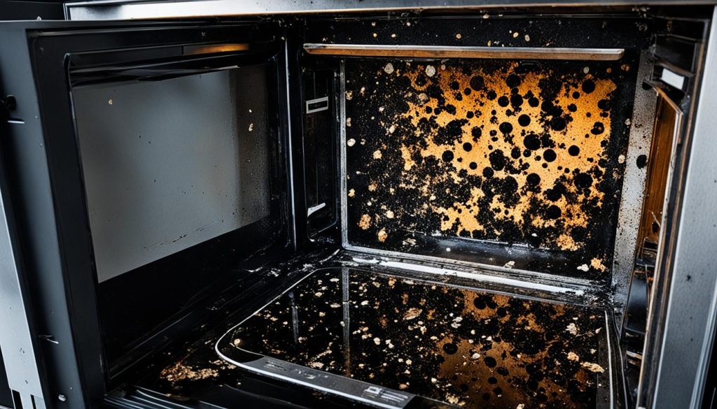 clean burnt microwave interior