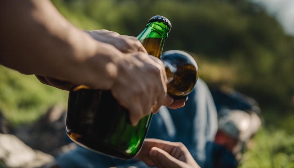 open beer bottle without opener