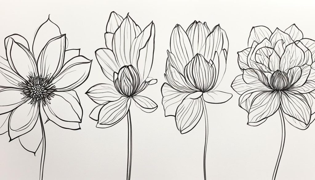step-by-step flower drawing